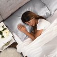 thumbnail image 3 of 2-Pack King Satin Pillowcases, Grey, 3 of 7