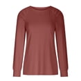 thumbnail image 4 of Timegard Hauts pour Femmes Manches Longues Col Rond T-Shirts Décontractés Confortables Couleur Unie Blouses Basiques, 4 of 7
