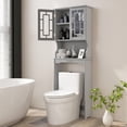 thumbnail image 4 of Gymax Armoire de Rangement Grise pour Salle de Bain au-Dessus de la Toilette, Gain de Place, Organisateur avec Tablette, 4 of 10