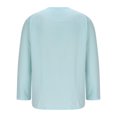thumbnail image 3 of RXIRUCGD Men's Fashion Fallow Drawstring Solid Color Pockets Long Sleeve V-Neck Tops, Light Blue, Size: L, 3 of 5