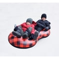 thumbnail image 4 of Pathfinder 61" Inflatable Unisex Double Snow Tube Sled with Red Winter Plaid Graphics, for Ages 3 – 6 Years, 4 of 5