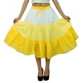 thumbnail image 2 of Bimba Flaired Cotton Boho Summer Skirt Elastic Waist Mid-Calf Ruffle Skirts, 2 of 7