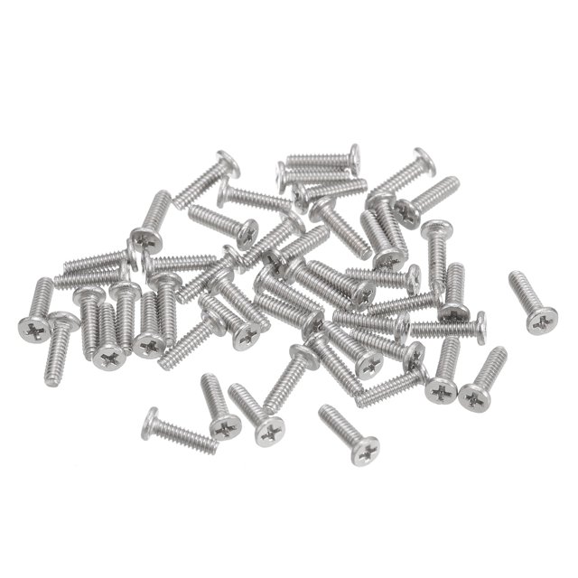 Unique Bargains M1.4x0.3x5mm Lot de 50 Vis Plates Rondes en Métal pour Machine à Entraînement Phillips