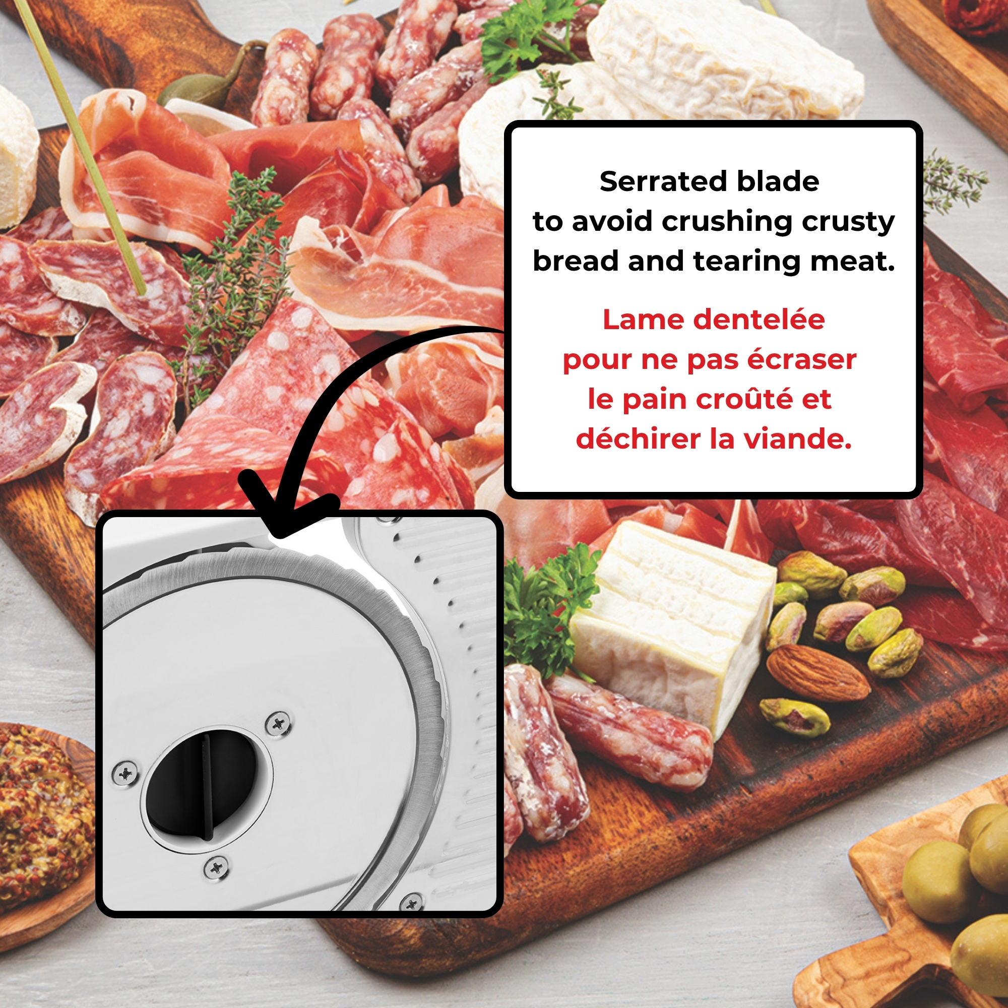 Starfrit Deli Slicer,  Adjustable Food Slicer for Meat, Cheese, Bread and Vegetables