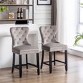 thumbnail image 2 of Avara 24" Tufted Velvet Counter Stool with Black Legs (Set of 2), 2 of 5