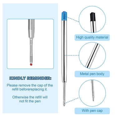 Langgg 30x Premium Metal Ballpoint Pen Refills For High Compatibility Impact-resistant Ball Points 1Set