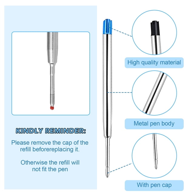 Baohd Recharges de Stylos Non Toxiques 30 Pcs pour une Expérience d'Écriture Plus Saine Ingrédients Sûrs Points à Bille 1 Ensemble