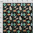 thumbnail image 3 of oneOone Rayon Black Fabric Earth Sewing Craft Projects Fabric Prints By Yard 56 Inch Wide, 3 of 4