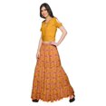 thumbnail image 2 of Moomaya Printed Two Piece Flared Skirt And Crop Top Rayon Ethnic Set For Girls, 2 of 6