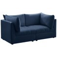 thumbnail image 2 of Meridian Furniture Jacob Canapé Modulaire en Velours Bleu Marine, 2 of 10