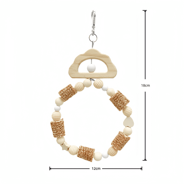 TIELUTT Natural Woven Ring Swing Bird for Parrots Chewing Perching and Playing Activity Large Parrot for Perches for Parrots Large Calcium for Birds Lovebird Lovebird for Cage