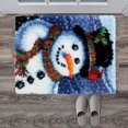 thumbnail image 3 of Christmas Latch Hook Kit DIY Rug Making Carpet Embroidery Kit Snowman, 3 of 9