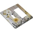 thumbnail image 3 of Outlet Covers Rustic Yellow White Daisy Flower Black Leaf Butterfl Sunflower Wood Grain 1 Toggle 1 Rocker Combination Decorative Wall Plate Light Switch Cover Plate Electrical Switch Plates for Home, 3 of 8