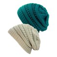 thumbnail image 1 of Tuque Tricotée pour Femmes (Lot de 2), Sarcelle/beige, 1 of 1