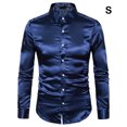 thumbnail image 4 of maskred Long Sleeve Tops For Men - Functional Anti-wrinkle Sustainable And Chic Good Cut For Normal Body Casual Work Shirt navy blue S, 4 of 6