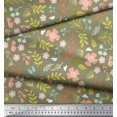 thumbnail image 2 of Soimoi Green Rayon Fabric Leaf Floral Print Fabric by the Yard 56 Inch Wide, 2 of 5