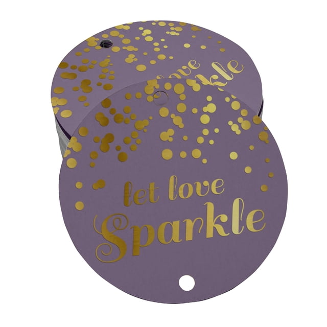 Inkdotpot Real Gold Foil Let Love Sparkle Wedding Tags Favor Hang Paper Tags 50 Pieces