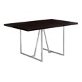 thumbnail image 2 of Monarch Specialties I 1064 Dining Table, 60" Rectangular, Kitchen, Dining Room, Metal, Laminate, Brown, Chrome, Contemporary, Modern, 2 of 5