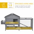 thumbnail image 4 of PawHut Wooden Rabbit Hutch with Openable Roof, Storage Box, Dark Grey, 4 of 10