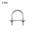 thumbnail image 3 of Unique Bargains Rond U-Bolts 6 Ensembles 50mm Largeur Intérieure 75mm Longueur M8 avec des Écrous et des Plaques, 3 of 5