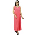 thumbnail image 1 of Bimba Robe Maxi Unie à Bretelles Spaghetti pour Femme pour l'Été, Tenue de Plage, Robe d'Été, 1 of 9
