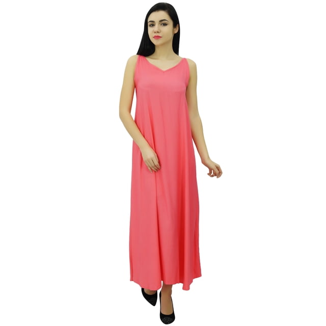 Bimba Robe Maxi Unie à Bretelles Spaghetti pour Femme pour l'Été, Tenue de Plage, Robe d'Été