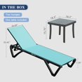 thumbnail image 2 of Domi Outdoor Living Aluminum Chaise Lounge Chairs Set of 3, Adjustable Poolside Recliners with Wheels & Side Table, Durable Textilene & All-Weather Design for Canadian Patio, Deck, Backyard,Lake Blue, 2 of 6