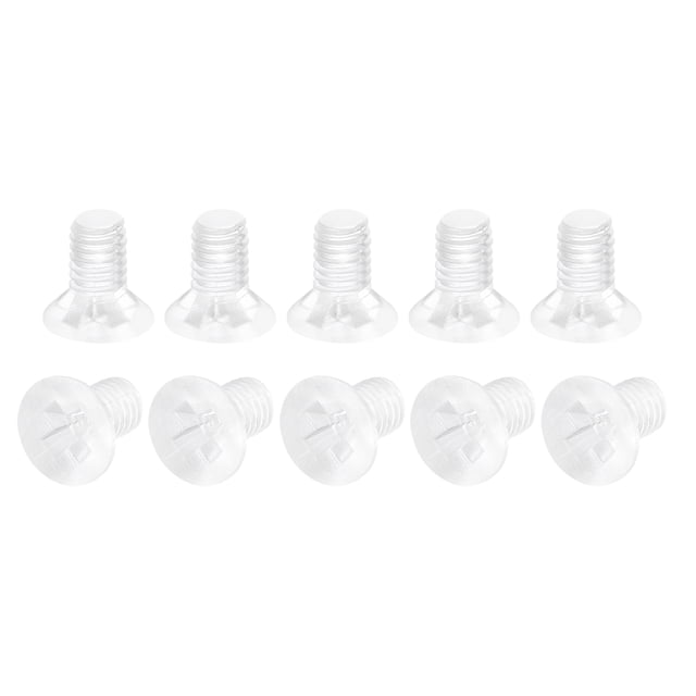 Unique Bargains M3x5mm Plastic Phillips Machine Screws, PC Flat Head Machine Bolts 25 Pack