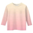 thumbnail image 3 of WEIYLL T-Shirts pour Filles à Imprimé Dégradé, Col Rond Polyvalent, Manches 3/4, Hauts Décontractés pour Enfant de 9-10 Ans, 3 of 4