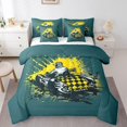 thumbnail image 1 of Drift Kart Bed in a Bag King 7 Pieces - King Size Comforter Set,Racing Karting Bedding Sets Go Kart Race Car Bed Set with Comforter,Sheets,Pillowcases & Shams, 1 of 5