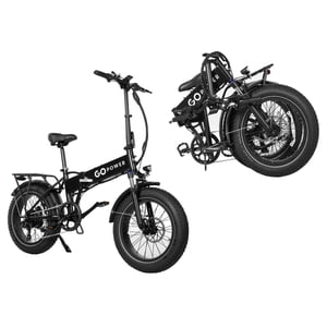 GoPowerBike GoExpress V2 Electric Bike | Adult Folding Bike | 20 inch Fat Tire | 50+ Mile Range w/ 5 Pedal-Assist Levels | 20mph Top Speed | 750W Motor | Removable Battery | Class 1 and 2 eBike