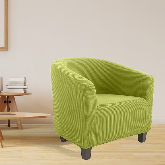 Housse Extensible Imprimée pour Fauteuil Tonneau, Housse de Fauteuil Baignoire en Spandex Doux Xinsrenus, Protecteur de Meuble Amovible, Housse de Fauteuil pour Salon avec Bas Élastique, Vert Pâle