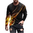 thumbnail image 2 of cllios T-Shirt Graphique pour Hommes Grande Taille T-Shirt Imprimé à Lignes Optiques 3D T-Shirt Léger à Manches Longues T-Shirt Décontracté à Col Rond Chandail d'Entraînement T-Shirt pour Hommes Musclés, 2 of 5