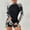 White, variant on LSLJS Women Two Piece Rash Guard Long Sleeve Swimsuits UV Swim Shirt Bathing Suit with Boyshort Bottom