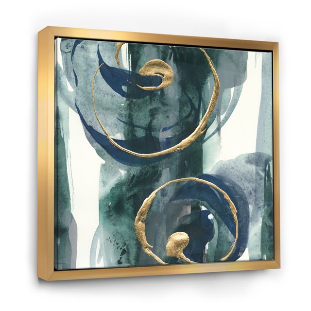 Mettalic Indigo and Gold II - Posh & Luxe Framed Canvas
