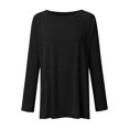 thumbnail image 2 of Innerwin T-shirt Col Rond Femme Tee Travail Couleur Unie T-shirt Ample Noir P, 2 of 7