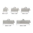 thumbnail image 2 of Unique Bargains 100Pack Ribbon Crimp Clamp Ends, 8/10/13/20/25mm Bookmark Pinch Clasps Silver, 2 of 7