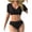 Black, variant on Kyusrd Bikini Sets For Women Two Piece Swimsuits Summer Beach Swim Bathing Suits Women's Sports Printing Matching Zipper Slim Jumpsuit Sports Surf Suit Swimsuit