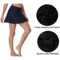 thumbnail image 3 of Women Solid Swim Skirt Build-in Brief Tummy Control Tankini Bottoms, 3 of 6