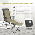 thumbnail image 4 of Gymax 4PCS Folding Patio Recliner Chair & Ottoman Set w/ Adjustable Backrest Grey, 4 of 7