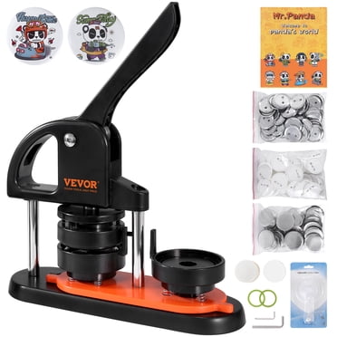 VEVOR Machine à Fabriquer des Boutons, Fabricant de Broches 2,28 Pouces/58 mm avec 100 Pcs de Pièces de Boutons, Fabricant de Boutons avec Livre Magique Panda, Trousse de Presse à Poinçonner à Poignée Arquée Ergonomique, pour Cadeaux Bricolage pour Enfants et Noël