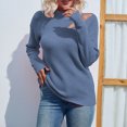 thumbnail image 1 of U.Vomade Turtleneck Chunky Long Sleeve Sweaters Tops Color Block Knitted Pullover Jumper, 1 of 5