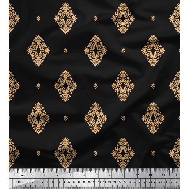Soimoi Georgette Viscose Tissu Filigrane Damas Impression Tissu à Coudre Yard 42 Pouces de Large