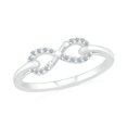 thumbnail image 1 of DGOLD Sterling Silver Round White Diamond Minimalist Infinity Ring (1/10 cttw), 1 of 3