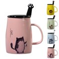 thumbnail image 2 of Ceramic Mug Cartoon Animal Printed Milk Mug Tea Mug Coffee Mug with Lid & Spoon, 2 of 6