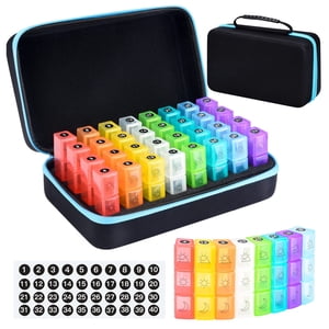 32 Compartments Monthly Pill Organizer with Travel Case