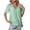 Mint Green, variant on Yuyuzo Tops for Women Dressy Casual Crochet Short Sleeve Shirts Lace V Neck Office Work Blouses Top 2025 Summer Outfits
