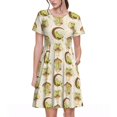 thumbnail image 1 of Bixox Robe d'Été à Manches Courtes pour Femme, Coupe Ample Évasée, Longueur Genou, avec Poches - Grenouilles, 1 of 7