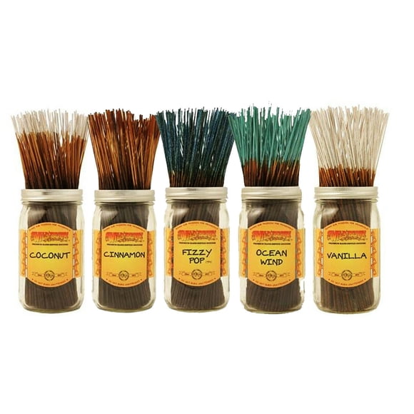 Wildberry Incense Sticks 10 Sticks Each of 5 Scents, Total of 50!