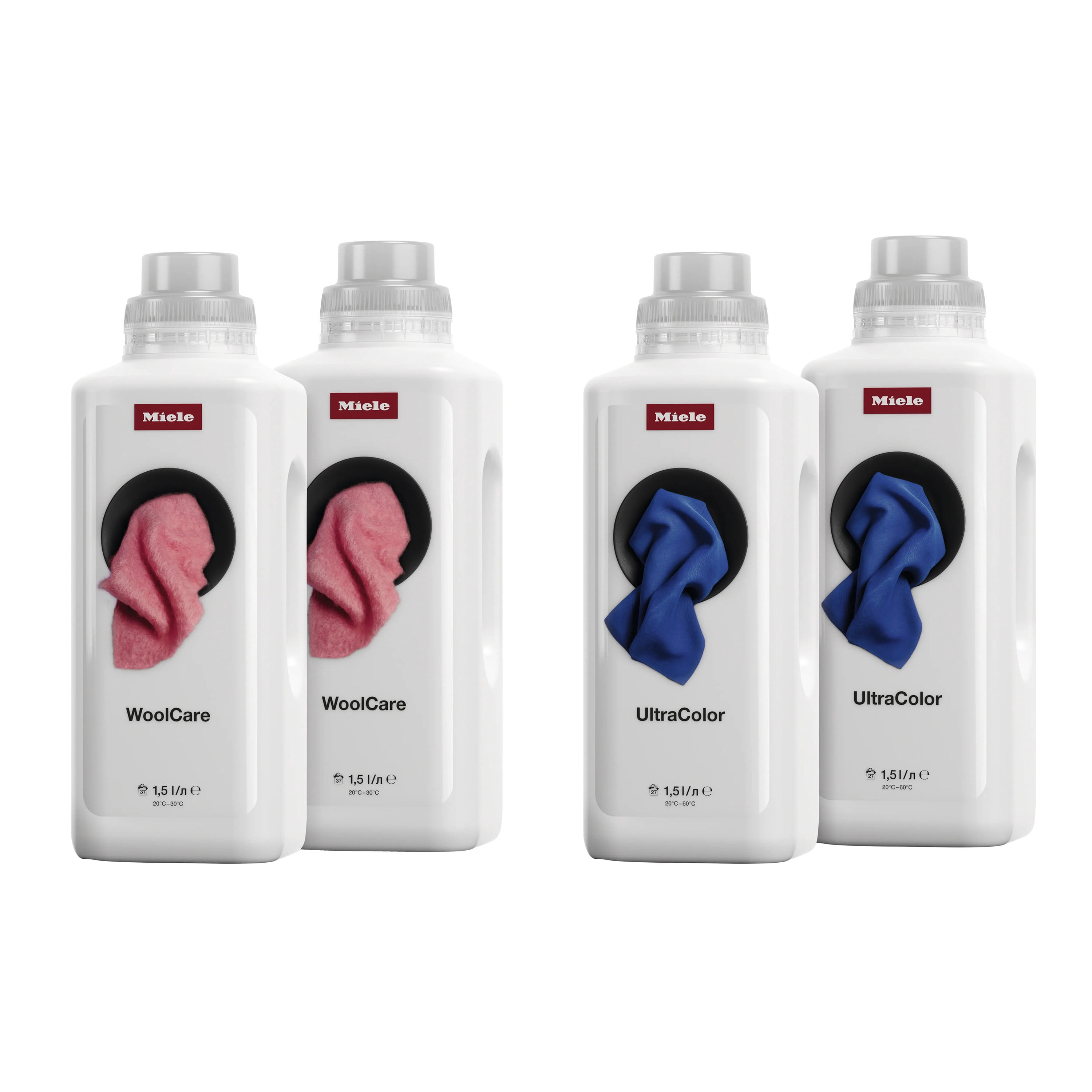 Miele 2 x UltraColor Liquid Detergent 1.5L, 2 x WoolCare Liquid Detergent 1.5L - Bundle